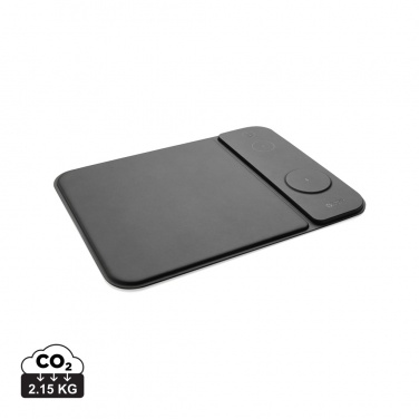 Logotrade promotional merchandise photo of: Swiss peak RCS recycled PU 15W 3 in 1 charging mousepad