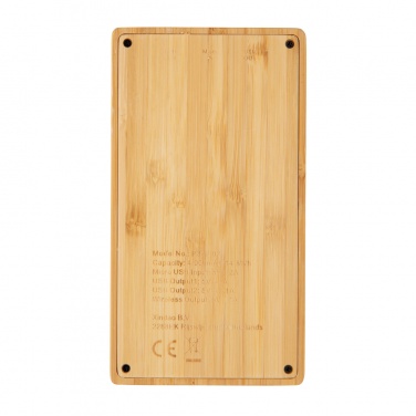 Logotrade business gifts photo of: Bamboo 4.000 mAh wireless 5W Powerbank