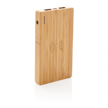 Logotrade promotional item picture of: Bamboo 4.000 mAh wireless 5W Powerbank