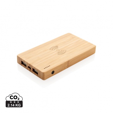 Logotrade promotional items photo of: Bamboo 4.000 mAh wireless 5W Powerbank