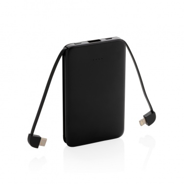 Logotrade advertising product image of: 5.000 mAh Pocket Powerbank with integrated cables