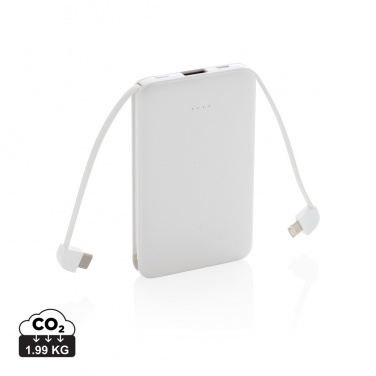 Logo trade promotional product photo of: 5.000 mAh Pocket Powerbank with integrated cables