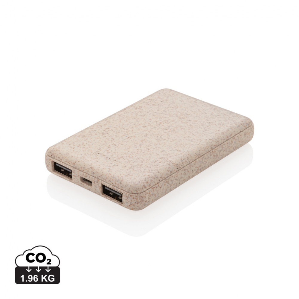 Logotrade promotional item picture of: Wheat Straw 5.000 mAh Pocket Powerbank