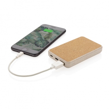 Logo trade promotional product photo of: Cork and Wheat 5.000 mAh pocket powerbank