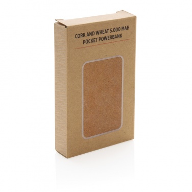 Logotrade promotional merchandise image of: Cork and Wheat 5.000 mAh pocket powerbank