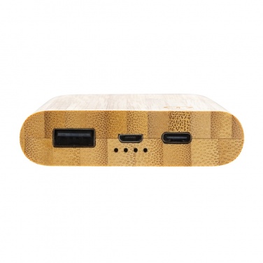 Logo trade advertising products image of: Bamboo 5.000 mAh powerbank