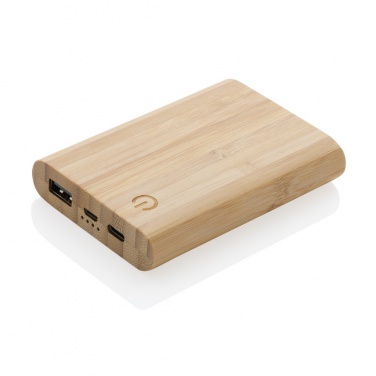 Logo trade corporate gifts image of: Bamboo 5.000 mAh powerbank