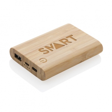 Logo trade promotional merchandise image of: Bamboo 5.000 mAh powerbank