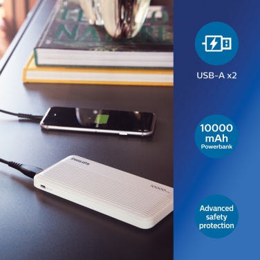 Logo trade promotional merchandise photo of: Philips 10.000 mAh slim powerbank