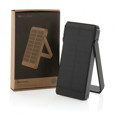 Logo trade promotional items image of: Skywave RCS recycled plastic solar powerbank 10000 mAh