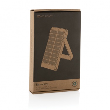 Logo trade corporate gifts image of: Skywave RCS recycled plastic solar powerbank 10000 mAh