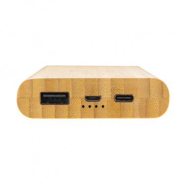 Logo trade advertising product photo of: Bamboo 8.000 mAh 5W wireless powerbank