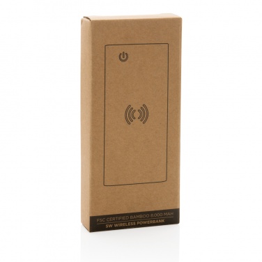 Logotrade promotional item picture of: Bamboo 8.000 mAh 5W wireless powerbank