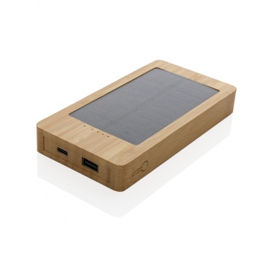 Logotrade promotional product picture of: Sunwick 10.000 mAh Bamboo solar powerbank