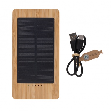 Logo trade promotional items image of: Sunwick 10.000 mAh Bamboo solar powerbank