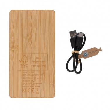 Logotrade promotional product picture of: Sunwick 10.000 mAh Bamboo solar powerbank