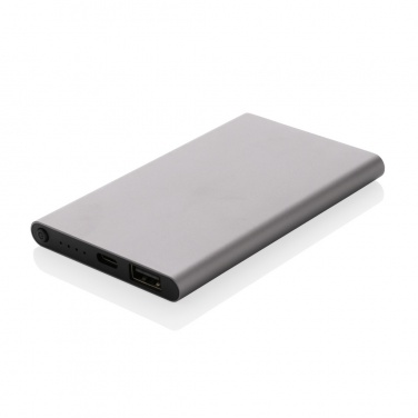 Logo trade business gifts image of: RCS recycled plastic/aluminum 4000 mah powerbank with type C