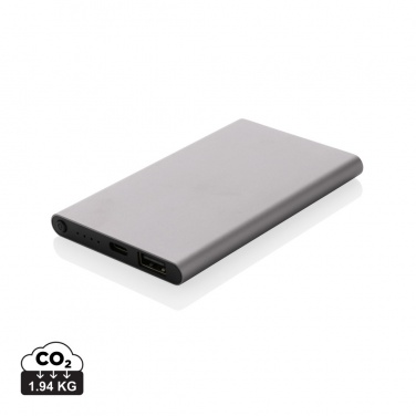 Logotrade promotional item image of: RCS recycled plastic/aluminum 4000 mah powerbank with type C