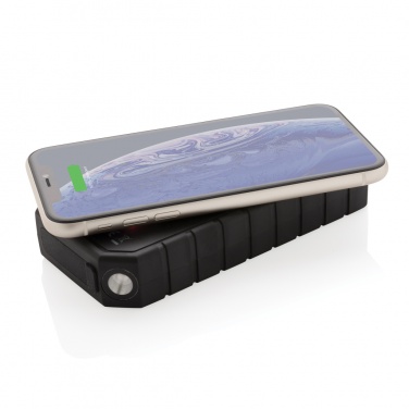 Logo trade corporate gift photo of: RCS recycled plastic Solar powerbank with 10W Wireless