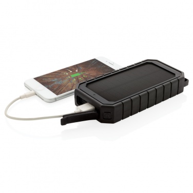 Logotrade promotional merchandise picture of: RCS recycled plastic Solar powerbank with 10W Wireless