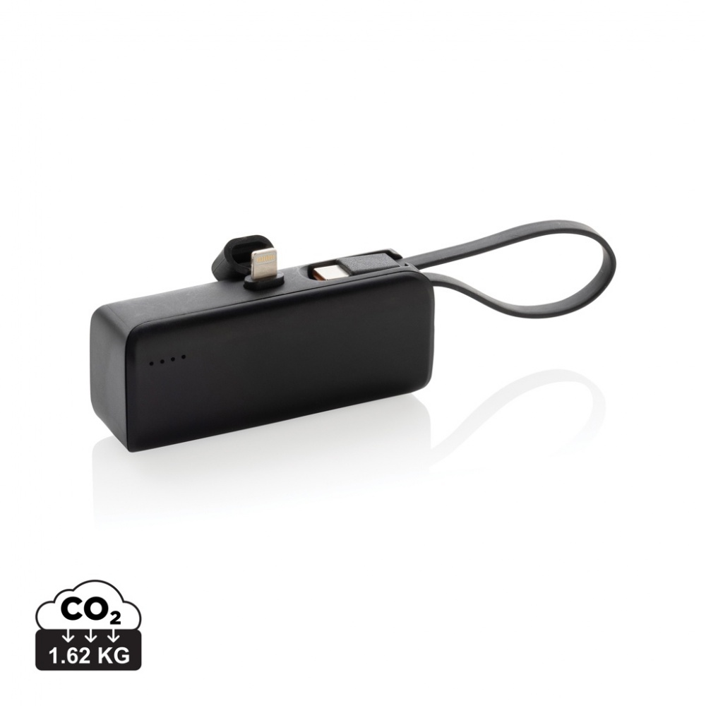 Logo trade promotional gifts image of: Powerlink RCS rplastic 3000 mAh powerbank iOS connector