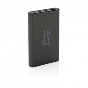 Logo trade promotional gifts picture of: Terra RCS recycled aluminium powerbank 5.000 mAh