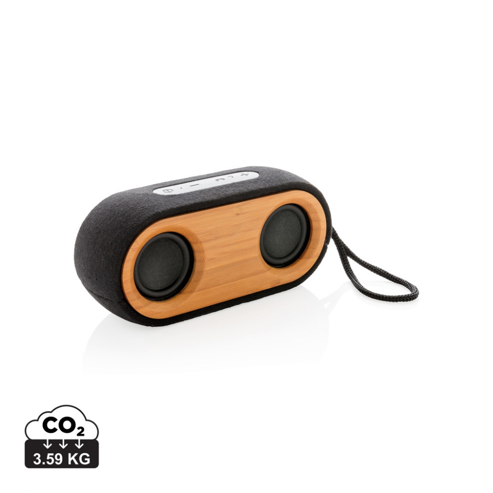 Logo trade promotional products picture of: Bamboo X double speaker