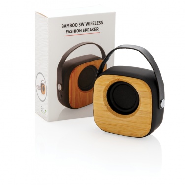 Logo trade promotional item photo of: Bamboo 3W Wireless Fashion Speaker