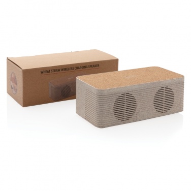 Logo trade promotional giveaway photo of: Wheatstraw wireless charging speaker