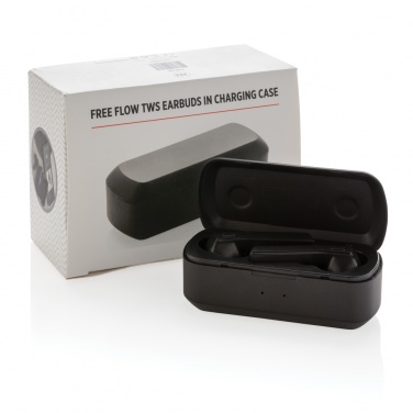 Logo trade promotional gifts picture of: Free Flow TWS earbuds in charging case