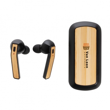 Logotrade corporate gift picture of: Bamboo Free Flow TWS earbuds in case