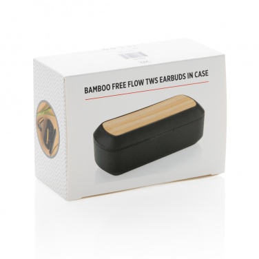 Logo trade advertising products image of: Bamboo Free Flow TWS earbuds in case