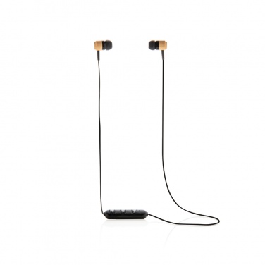 Logo trade promotional items image of: Bamboo wireless earbuds