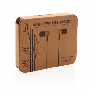 Logo trade advertising product photo of: Bamboo wireless earbuds