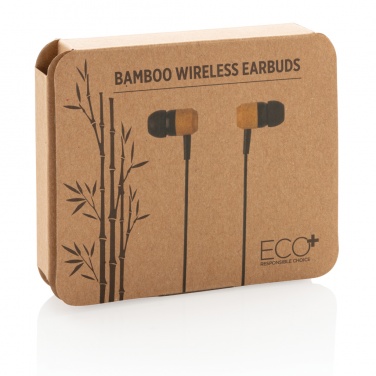 Logotrade promotional giveaways photo of: Bamboo wireless earbuds