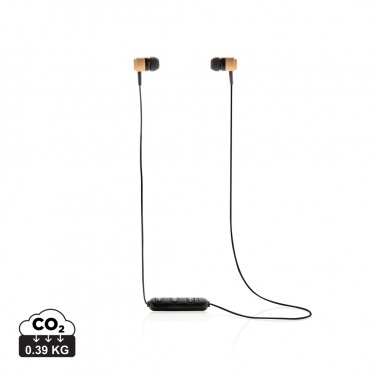 Logotrade advertising product image of: Bamboo wireless earbuds