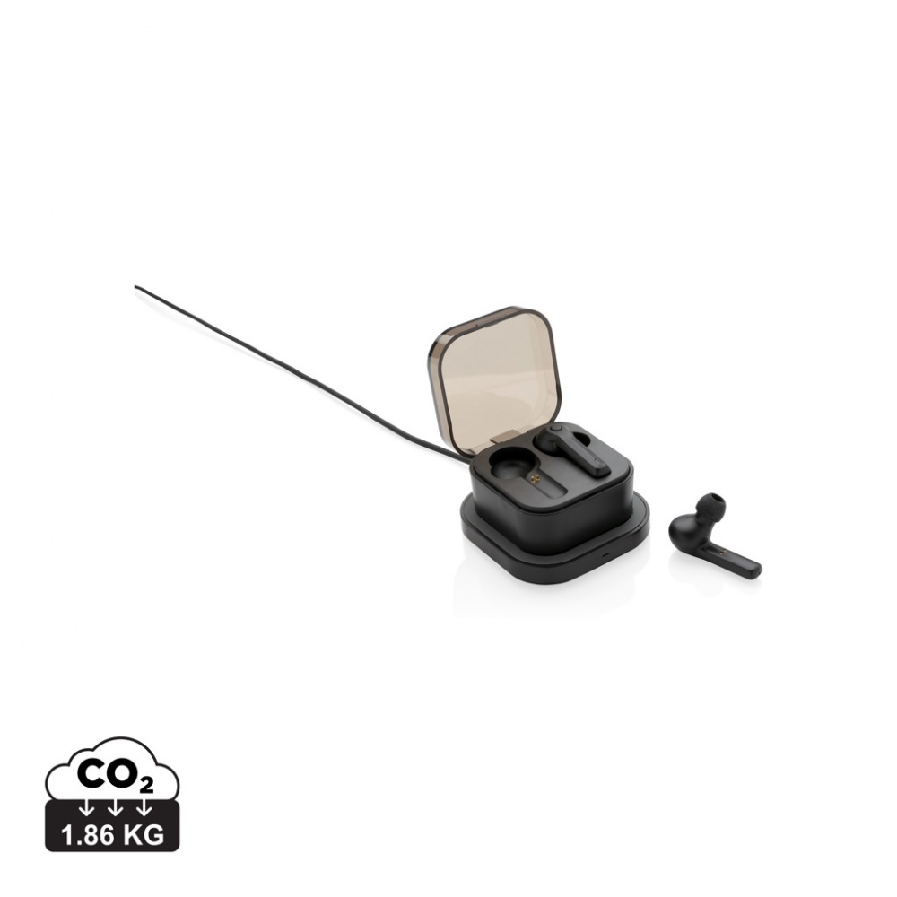 Logo trade advertising product photo of: TWS earbuds in wireless charging case