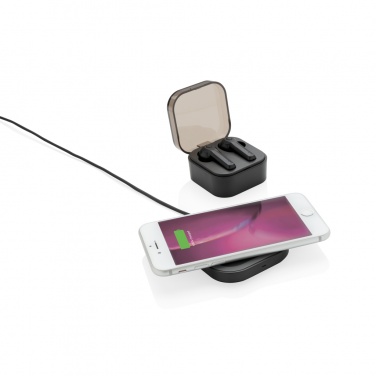 Logotrade promotional item image of: TWS earbuds in wireless charging case