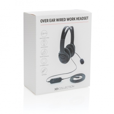 Logo trade business gifts image of: Over ear wired work headset