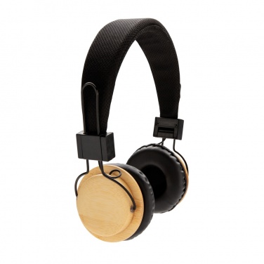 Logo trade promotional gift photo of: Bamboo wireless headphone