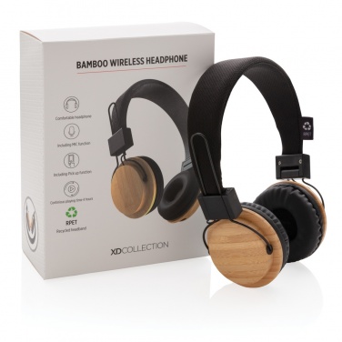 Logotrade promotional giveaway picture of: Bamboo wireless headphone