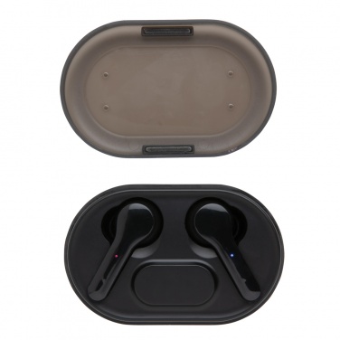 Logo trade promotional giveaways image of: Light up logo TWS earbuds in charging case