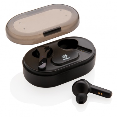 Logo trade promotional merchandise picture of: Light up logo TWS earbuds in charging case