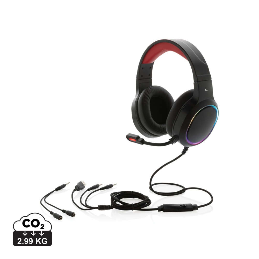 Logo trade promotional products image of: RGB gaming headset