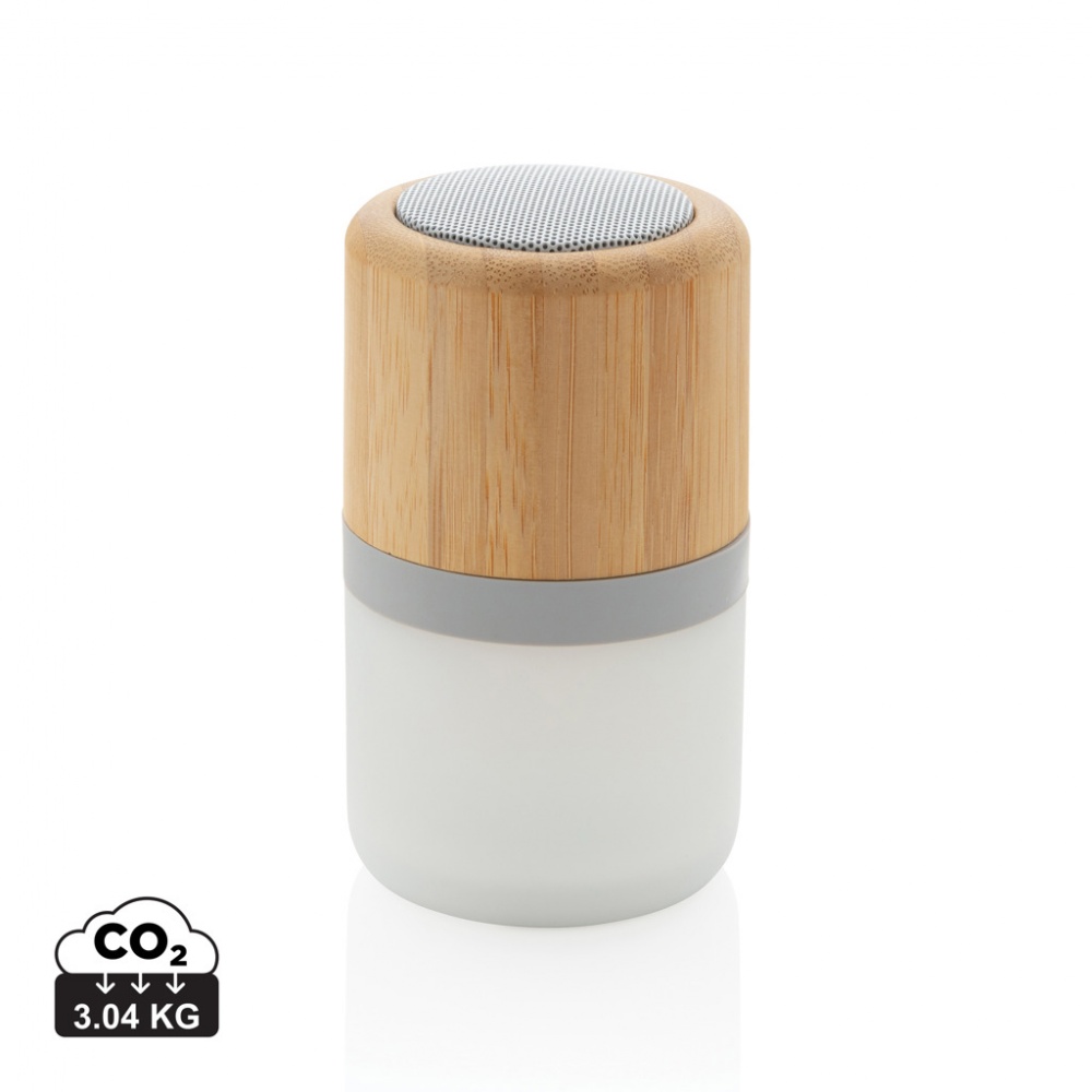 Logo trade promotional items image of: Bamboo colour changing 3W speaker light