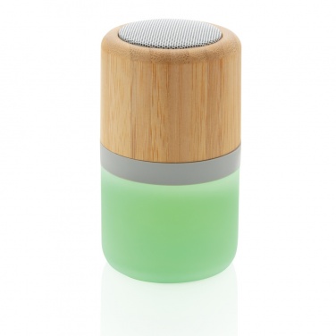 Logo trade promotional merchandise image of: Bamboo colour changing 3W speaker light