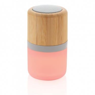 Logo trade promotional gifts picture of: Bamboo colour changing 3W speaker light