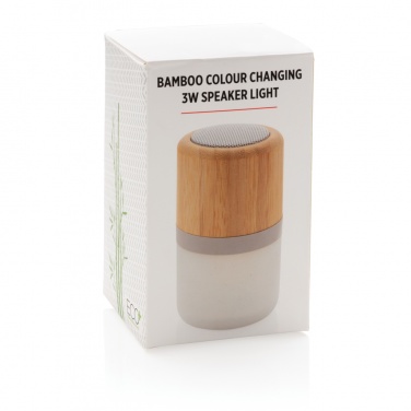 Logotrade promotional products photo of: Bamboo colour changing 3W speaker light