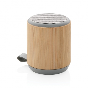 Logo trade corporate gift photo of: Bamboo and fabric 3W wireless speaker