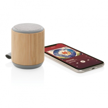 Logo trade corporate gift photo of: Bamboo and fabric 3W wireless speaker